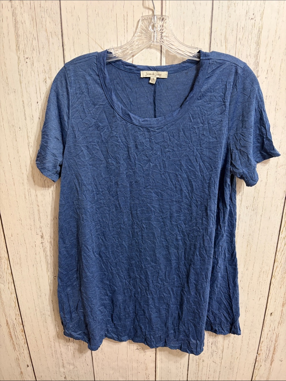 Casual Washed Indigo Scoop Neck Midi Dress